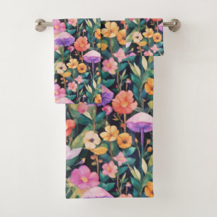 Cute Fleur Champignons Cottagecore Motif