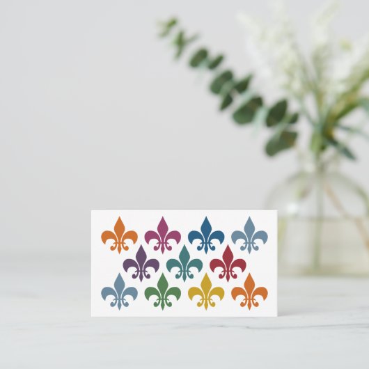 Cute Fleur De Lis Cartes de visite (Debout devant)