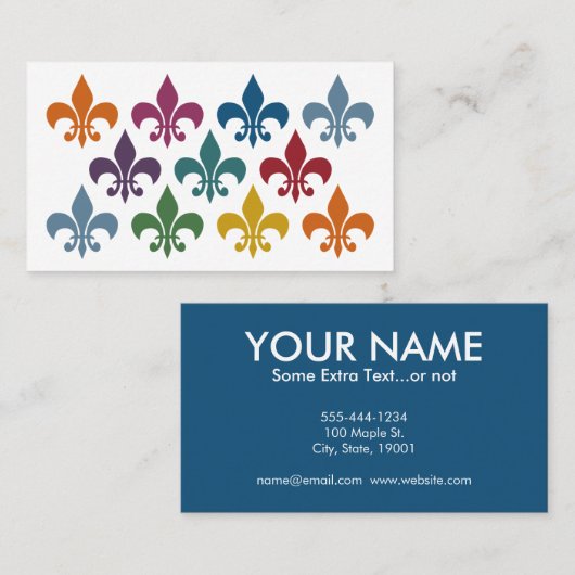 Cute Fleur De Lis Visitekaartjes (Voorkant / Achterkant)