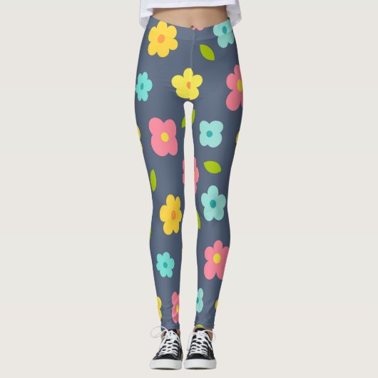 Cute fleurs motifs Leggings (Devant)