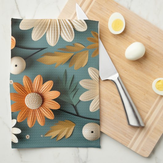 Cute fleurs serviette de cuisine (Quart Plié)