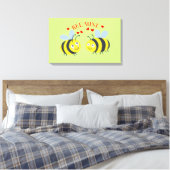 Cute Flirt Bee Mine love Valentijnsdag Gift Idee Canvas Afdruk (Insitu (Slaapkamer))