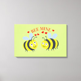 Cute Flirt Bee Mine love Valentijnsdag Gift Idee Canvas Afdruk