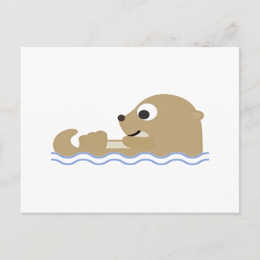 Cute Floating Otter Briefkaart (Voorkant)