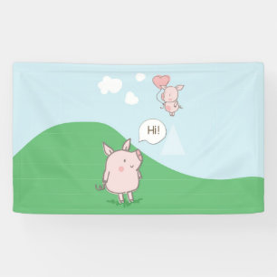 Cute Floating Pig Gezegde Hi Spandoek