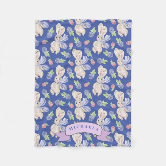 Cute Floppy Bunny Rabbit Pattern Fleece Deken (Voorkant)