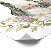 Cute Floral Black Cow Poster Print (Coin)