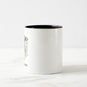 Cute Floral Black Koe Two-Tone Koffee Mok (Center)