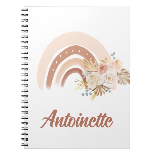 Cute Floral Boho Rainbow Notitieboek (Voorkant)