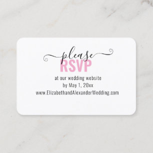 Cute Floral Boquet Wedding Website RSVP Visitekaartje