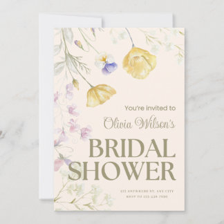 Cute Floral Bridal Shower Invitation