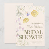 Cute Floral Bridal Shower Invitation (Devant / Derrière)