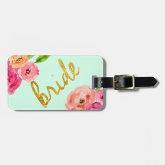 Cute Floral Bride Travel Bagagelabel Gift