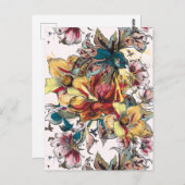 Cute Floral Briefkaart (Voorkant / Achterkant)