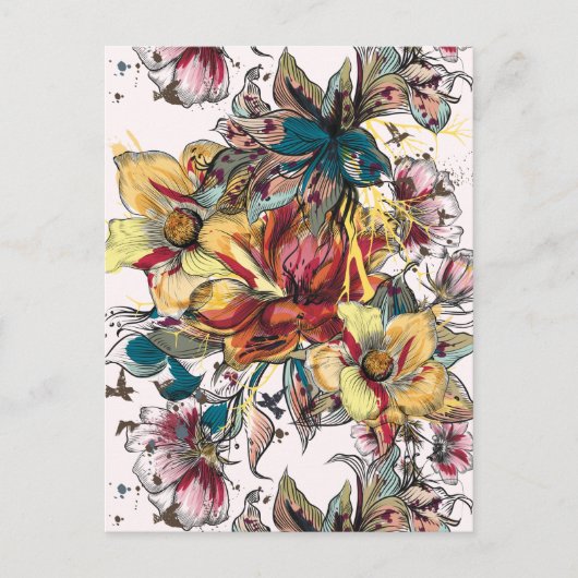 Cute Floral Briefkaart (Voorkant)