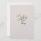 Cute Floral Bunny Birthday Uitnodiging (Achterkant)