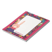 Cute Floral Bunny Rabbit Notitieblok (Gedraaid)