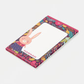 Cute Floral Bunny Rabbit Post-it® Notes (Schuin)
