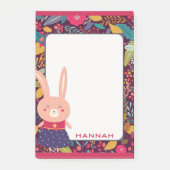 Cute Floral Bunny Rabbit Post-it® Notes (Voorkant)