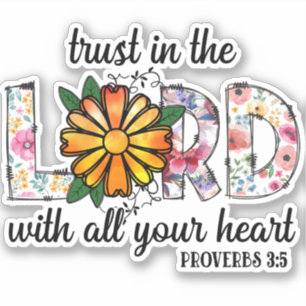 Cute Floral Christelijk Trust in Lord Sticker