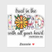 Cute Floral Christelijk Trust in Lord Sticker (Vel)