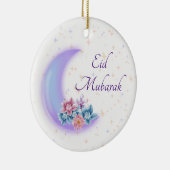 Cute Floral Crescent Islamic Eid Mubarak Keramisch Ornament (Rechts)