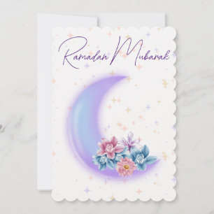 Cute Floral Crescent Islamic Ramadan Mubarak Feestdagenkaart