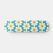Cute Floral Daisy Pattern Mustard and Blue Skateboard (Horizontaal)