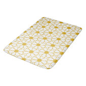 Cute Floral Daisy Pattern Mustard Gold en White Badmat (Gekanteld)