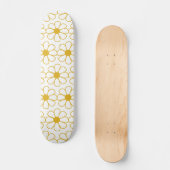Cute Floral Daisy Pattern Mustard Gold en White Skateboard (Voorkant)