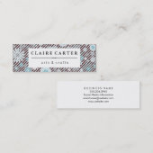 Cute Floral Diagonal Stripes Mini Visitekaartje (Voorkant / Achterkant)