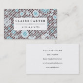 Cute Floral Diagonal Stripes Visitekaartje (Voorkant / Achterkant)