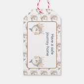 Cute Floral Dolphin Baby Shower Cadeaulabel (Achterkant)