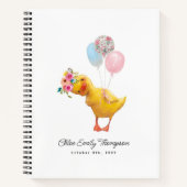 Cute Floral Duckkkat Birthday Keepsaké Note Livre (Devant)