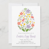 Cute Floral Easter Egg Hunt Kaart (Voorkant)