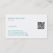 Cute Floral Elephant & White Damasks Visitekaartje (Achterkant)