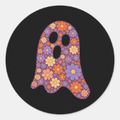 Cute Floral Ghost Boo Sticker Halloween (Devant)