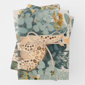 Cute floral giraffe inpakpapier vel (In situ)