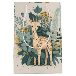 Cute floral giraffe medium cadeauzakje