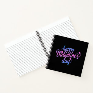 Cute Floral Happy Valentine's Day   Laptop Notitieboek