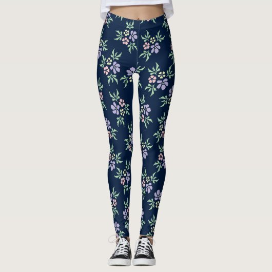 Cute Floral High Contrast Leggings (Voorkant)