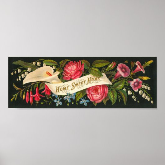 Cute Floral Home Sweet Home Poster (Voorkant)