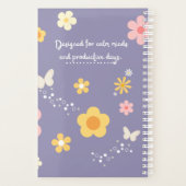 Cute Floral Journal Cover, Pastel Purple Notebook Planner (Achterkant)