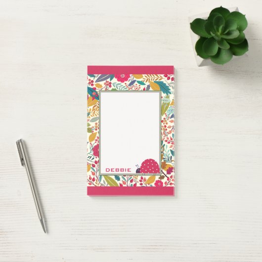 Cute Floral Ladybug Post-it® Notes (Kantoor)