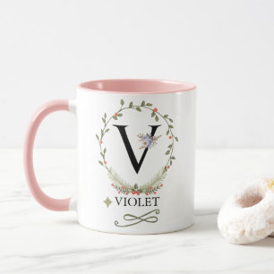 Cute Floral Letter/Monogram Mok