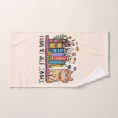 Cute Floral Livres et Chat (Serviette à main)
