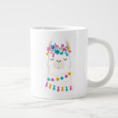 Cute Floral Llama Extra Grote Beker (Rechts)