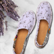 Cute Floral Motif Lavande Femme Espadrilles