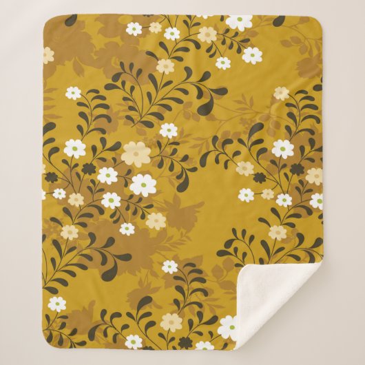 Cute floral naadloos patroon op musterabstract, ar sherpa deken (Voorkant)