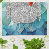 Cute Floral Owl Serviette de cuisine (Plié)